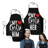 EUBEISAQI Couple Aprons for Valentine's Day | Adjustable Kitchen Couples
