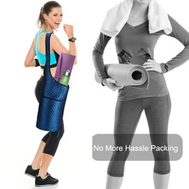 Ushine Yoga Yoga Mat Bag Quilt Design 2 Layers Ultra Thick with One Large Size Pocket and Two Convenient Pockets. Sturdy-Sewing and Heavy-Bearing Carrier Fits Most Yoga Mats.