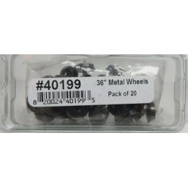 Bowser HO Scale ~ New ~ 36 Inch Metal Wheels ~ Needlepoint Axle ~ 20 Pcs ~40199