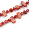 Avalaya Long Rose Red Shell Nugget and Faceted Glass Bead
