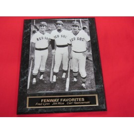 Fred Lynn Jim Rice Carl Yastrzemski Engraved Collector Plaque w/8x10 Rare Photo
