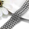 JewelryWe Stainless Steel Braided Link Chain Bracelet 19MM Wristband for