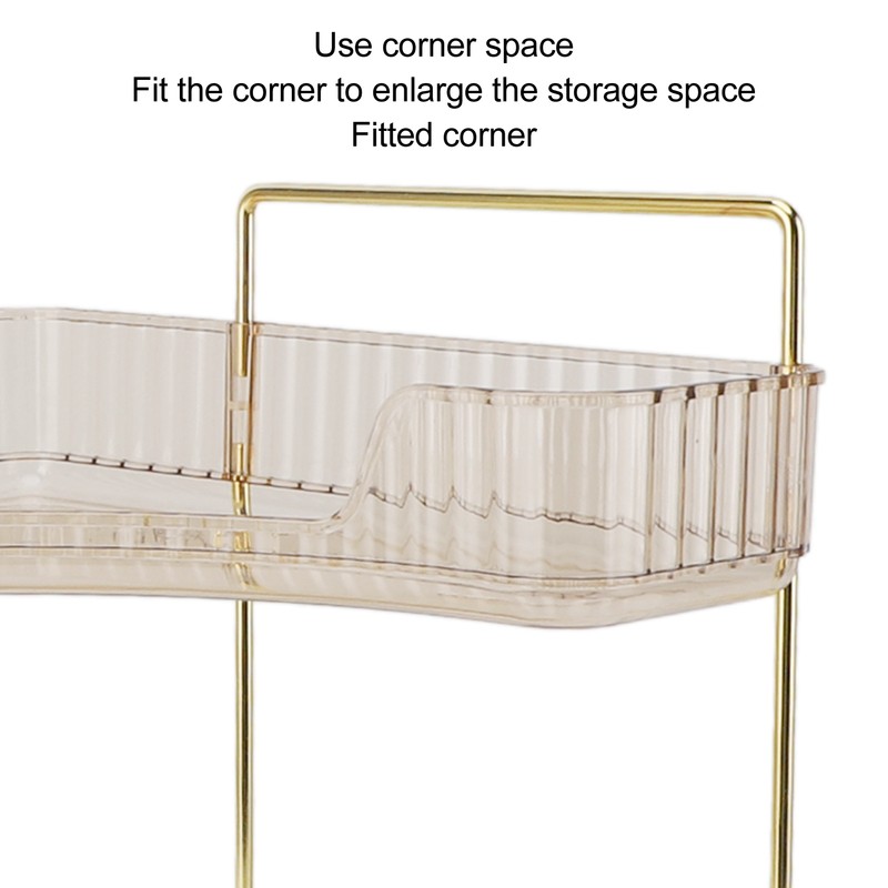2 Tier Corner Bathroom Countertop Organizer Space Saving Easy Assembly
