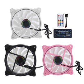 3Pcs Cooling Fans ARGB Controller 11 Fan Blades Silent Computer Air Cooler 1200rpm 12VBlack White Pink
