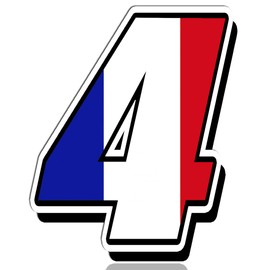 Biomar Labs® 1 x Vinyl France Flag Sticker French National Auto Moto Motocross Motosport Start Racing Number 4 Rally Race Car Bike Motorcycle Tuning N 244