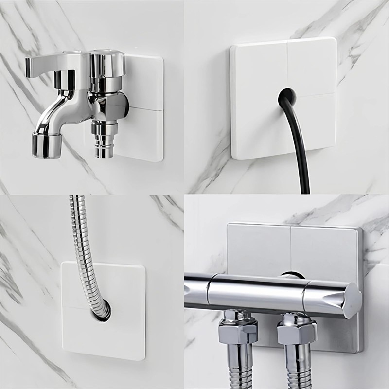 Square Shower Arm Flange Escutcheon Plate, Wall Split Pipe Cover