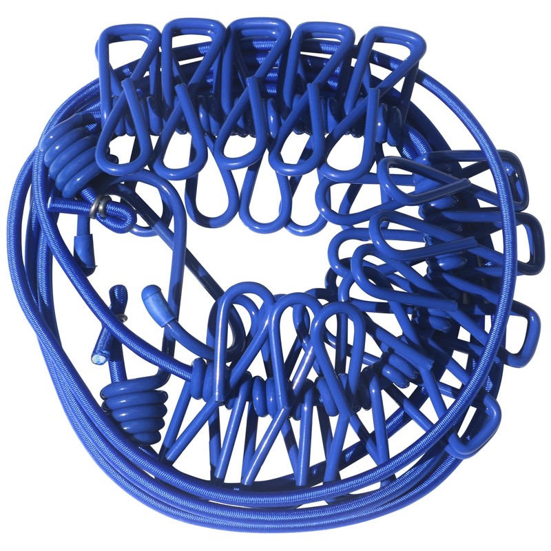 TRIXES Blue Long Compact Flexible 12 Peg Travel Washing Line
