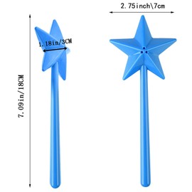 2 PCS Salt and Pepper Shaker Magic Wands, Pentagram Shape Salt Dispenser, Wand Salt and Pepper Shakers, Star Wand Salt and Pepper Shakers Refillable With Holes Kitchen Accessories (Pink+Blue)