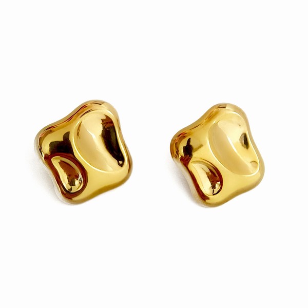 Jemjosh 14K gold plated chunky alloy stud earrings for women