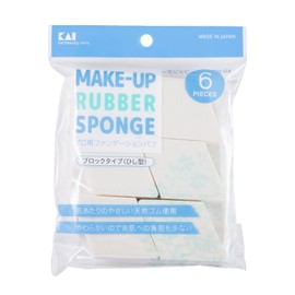 Kai Corporation KQ3062 Foundation Puff, Makeup Sponge, Cushion Foundation, Diamond Shape, 6 Pieces, 1 Piece