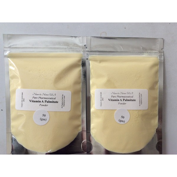 VITAMIN A PALMITATE POWDER (Cosmetic Grade 250,000 IU/g, 100gm), reduce wrinkles, fade brown spots for a younger looking skin.