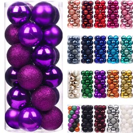 Emopeak 24Pcs Christmas Balls Ornaments for Xmas Christmas Tree - Shatterproof Christmas Tree Decorations Large Hanging Ball for Holiday Wedding Party Decoration