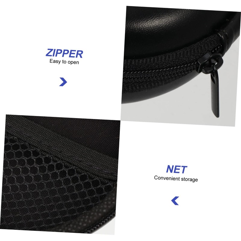 DOITOOL Headphone Case Earphone Storage Bag Round Shape Metal Zipper