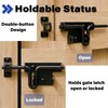 Black Heavy Duty Slide Bolt Gate Latch with Padlock Hole,