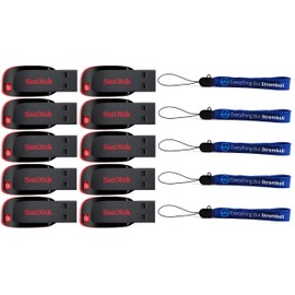 SanDisk Cruzer Blade 8GB (10 pack) USB 2.0 Flash Drive Jump Drive Thumb Drive SDCZ50-008G-10PK w/ (5) Everything But Stromboli (TM) Lanyard