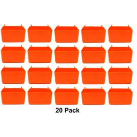 JSP Manufacturing Small Plastic Orange Pegboard Storage/Part Bins (20)