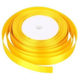 Yellow Satin Ribbon 10MM X 25 Meters - for Gifts Wrap, Sew, Party, Decorations, Crafts, Dress, Events, Bows Cars Floral Much More