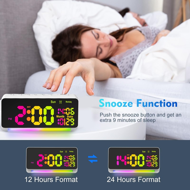 PERSUPER 120db Super Loud Alarm Clock for Heavy Sleepers, Bluetooth