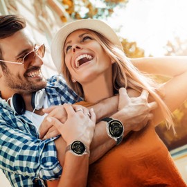 2Pack Genuine Leather Watch Band Compatible with Garmin Venu 3s/Venu 2s/Forerunner 265s/Forerunner 255s for Women Men,18mm Quick Release Wristband Soft Sport Strap for Garmin Vivoactive 4s/Vivomove 3s