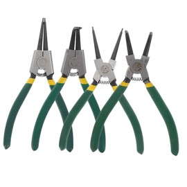 Gatuida 1set Heavy-duty Pliers Precision Spring-loaded Tool for Internal External Includes Straight Curved Jaws for Mechanics and Enthusiasts