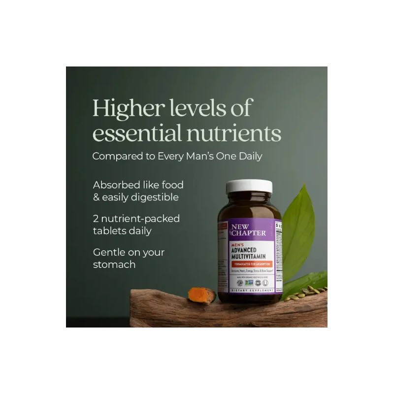Multivitamínico Sabor New Chapter Hombre Salud Inmunidad Energía Tabs