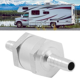 Check Valve, 0.2-6 Bar Aluminium Alloy Universal Fuel Line Disposable Valve Disposable Check Valve for Petrol, Biodiesel, Water, Coolant, Oil, Air/Vacuum (6 mm)