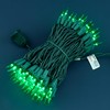 YULETIME 100 Count Green Christmas Lights, 33 Feet Green Wire
