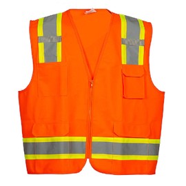Premium High Visibility Hi Vis Safety Vest - Fluorescent - 100% Poly Knit (2X-Large, Fluorescent Orange)