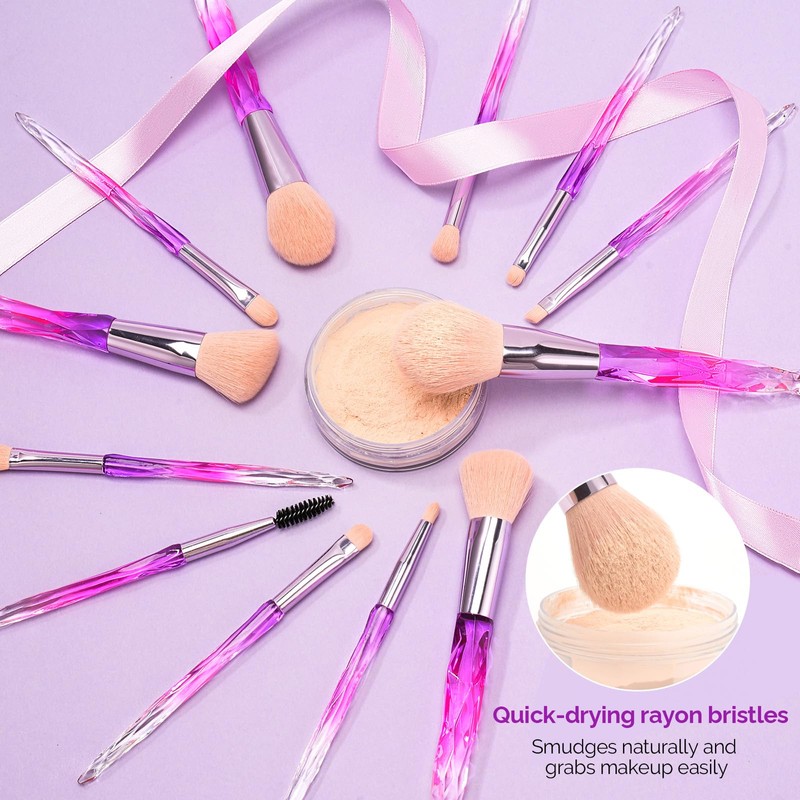 DUAIU Makeup Brushes,12pcs Professional Make Up Brush Set Premium Synthetic