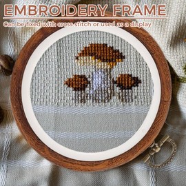 3 Inch Embroidery Hoop Set of 2, Wooden Display Hoops for Cross Stitch, Punch Needle & Wall Art Decor, Craft Hoop Rings with Tight Grip for Hand Sewing & Displaying Finished Work