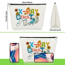 X-Ray Tech Gifts X Ray Technician Gift for Women Radiographer Hospital Staff Radiology Technician Cosmetic Bag Thank You Present for Coworker Radiology Technologist Graduation Makeup Zipper Pouch