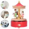 Wooden Music Box Musical Box Rotating Horse Shaped Wood Crafts