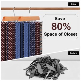 Sindax Tie Hanger for Closet, Wooden Tie Holder Organizer,1 Pack