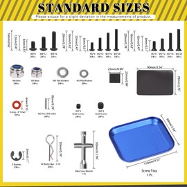 Mardatt 502Pcs Universal RC Screw Kit Includes M3 M4 Metric Hex Button Socket Head Cap Screw and Tools, Screws Assortment Set Hardware Fasteners Set for Axial HPI 1/8 1/10 1/12 1/16 Scale RC Car Truck