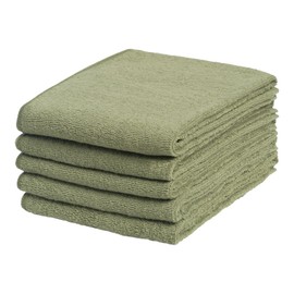 Imabari Towel, Made in Japan, Face Towels (15 Colors) 100% Cotton, 2 lbs (240 Momme), 13.4 x 33.9 inches (34 x 86 cm), Set of 5, Sage (Imabari Face Towel, Plain, Imabari, Towel Set, Domestically Produced, Aesthetic Towel, Business Towel, Hotel Specificat