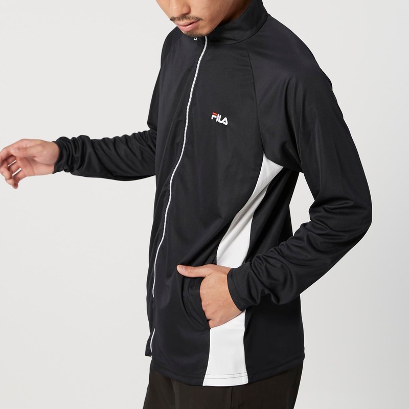 Fila 426288 Men's Plain Front Zip Color Stand UV Jacket