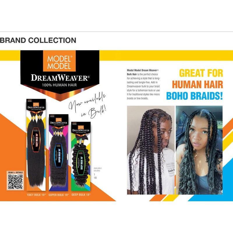 Human Hair Braids ModelModel Dream Weaver Deep Bulk 18 Inch