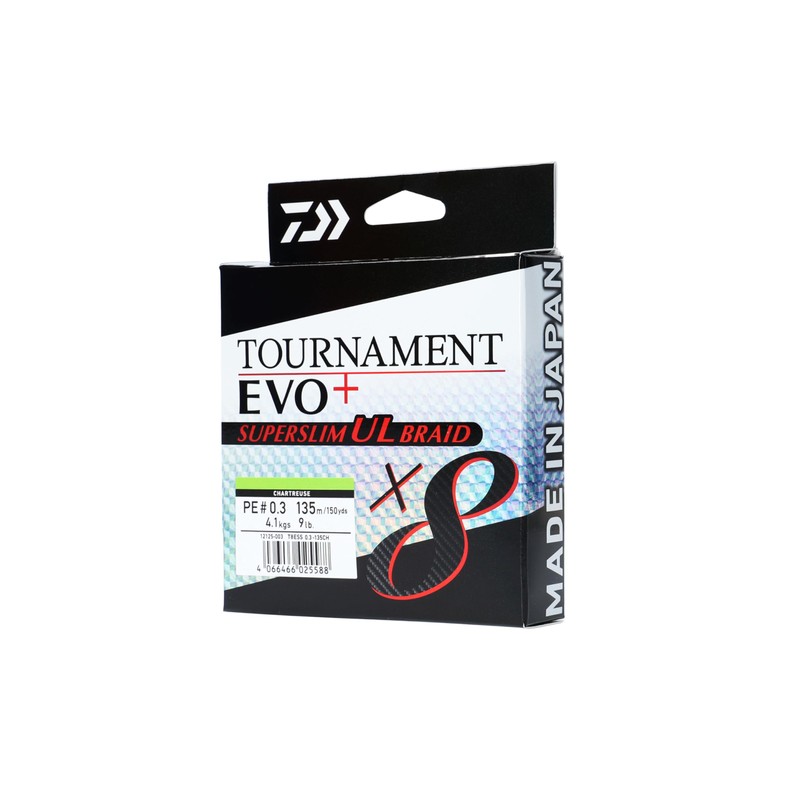 DAIWA Tournament X8 EVO+ Superslim UL, 135m, PE 0.3, 4.10kg,