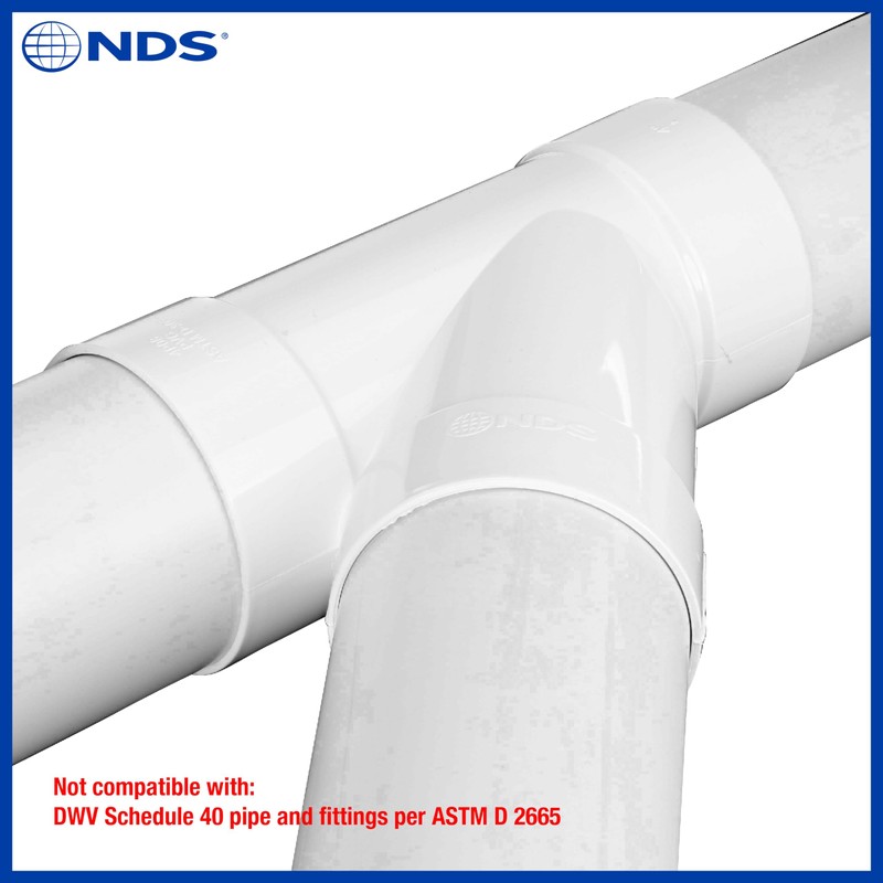 NDS 4P08 PVC S&D 45° Wye, 4-Inch, for Hub X