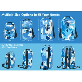 YUMQUA Mochila impermeable de 5 l/10 l/20 l/30 l/40 l/40 l/bolsas de almacenamiento impermeables para kayak, canotaje, natación, senderismo, camping y pesca