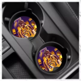 Unbranded SET OF 2 KOBE BRYANT LAKERS NEOPRENE RUBBER CAR COASTERS