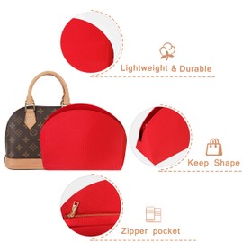Soyizom Handbag Organiser for Alma Insert, Felt Bag Organiser Purse Organiser Insert for Alma PM BB Insert Organiser(BB,Red) …