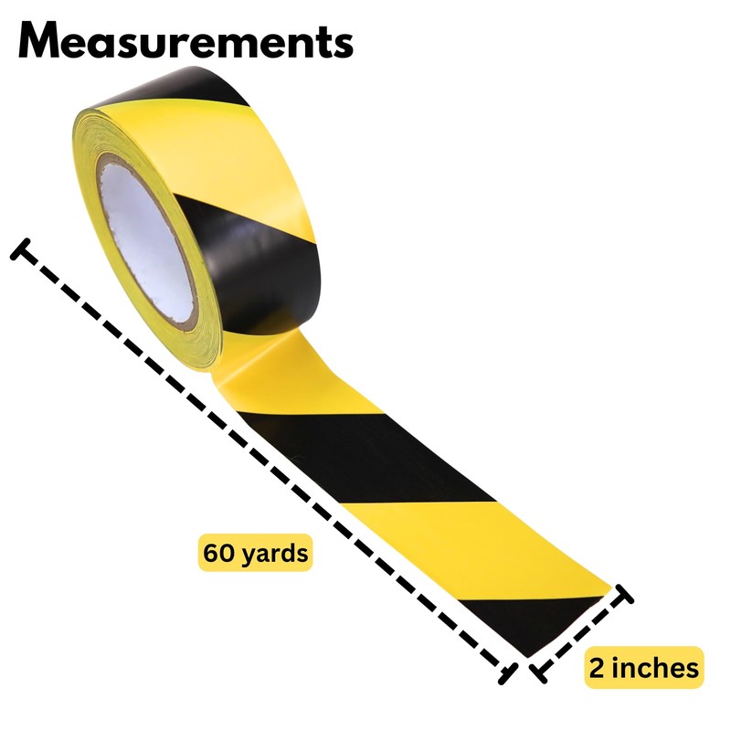 Harrier Hardware PVC Striped Safety Warning Adhesive Tape, Black &