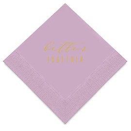 Weddingstar 3-Ply Gold Foil Cocktail Napkins Lavender - Better Together