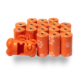 BPS - Extra Thick Waste Poop Bags with Dispenser - Scented, Orange, 240 Bags
