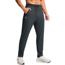 G Gradual Men's 30"/32"/34"/36" Inseam Tall Sweatpants with Zipper Pockets Stretch Long Joggers Athletic Workout Pants Men(Grey,32-L)