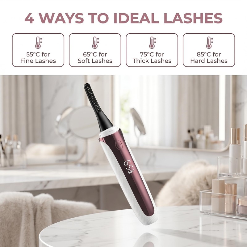 Litinliv Heated Eyelash Curler, Electric Eyelash Curler, Quick Heating Eyelash