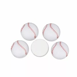Unbranded 10 pcs Circle Baseball Ball Sports Glass Round Dome Seals Tiles Cabochons – 10mm