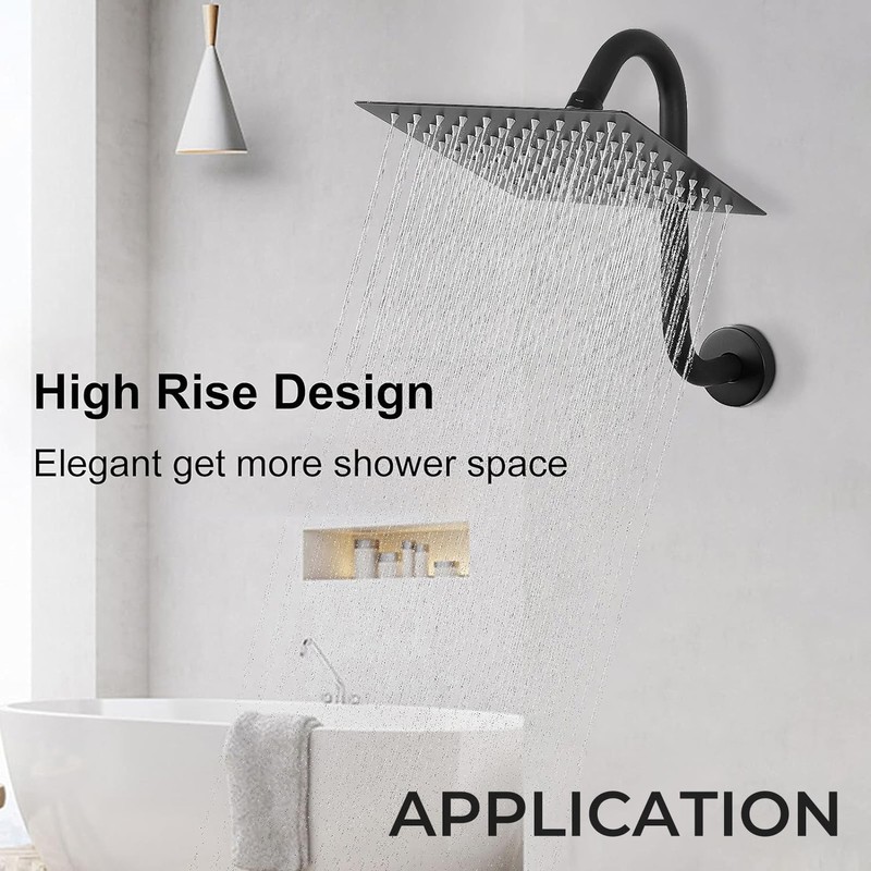 S Shaped Shower Head Riser Pipe, Shower Head Extender Arm