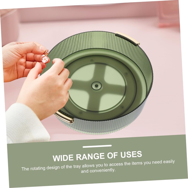 GLEAVI Rotating Makeup Organizer Tray Round Spice Rack Kitchen Organizer
